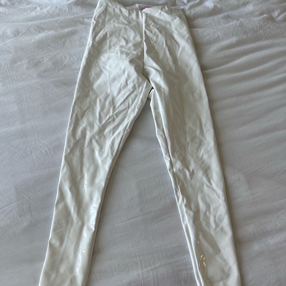 Commando white faux patent leather leggings